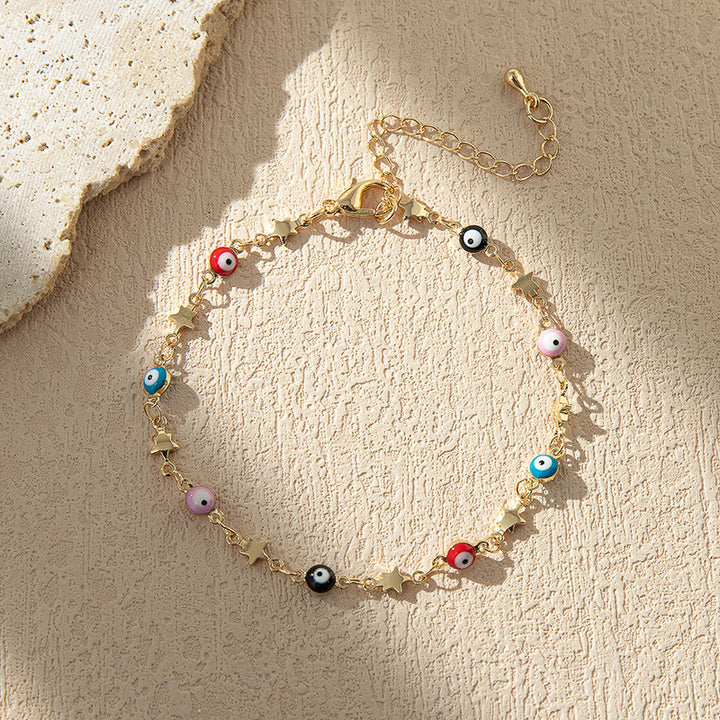 Colorful Beaded Charm Anklet Bowlift