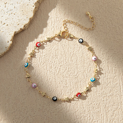 Colorful Beaded Charm Anklet Bowlift