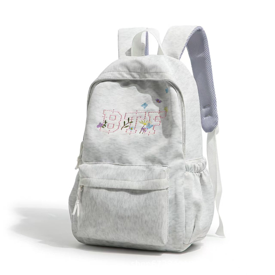 Embroidered Floral Pattern Backpack Bowlift