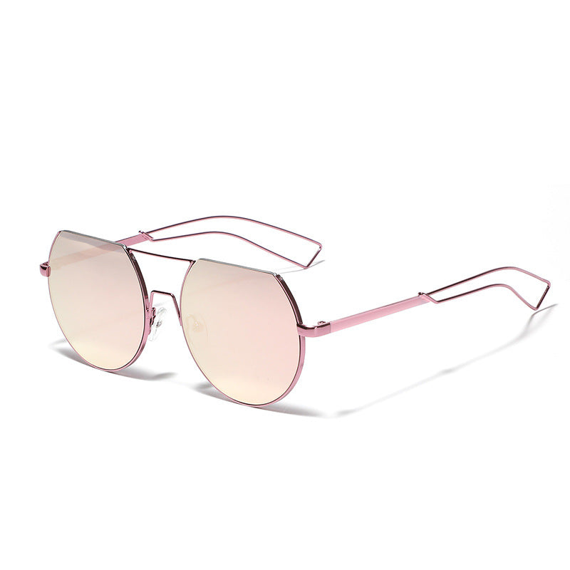 Women's geometric sunglasses with translucent lenses and stylish metal frame Bowlift