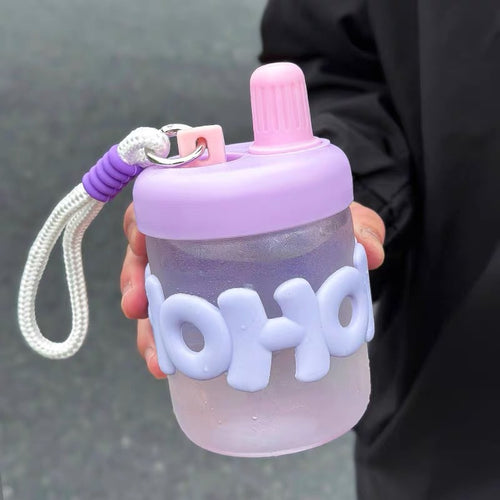 Women's funny and practical water bottle with integrated carrying strap Bowlift