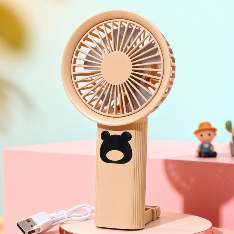 Women Portable Hand Fan with Cute Bear Design Bowlift 1781628530