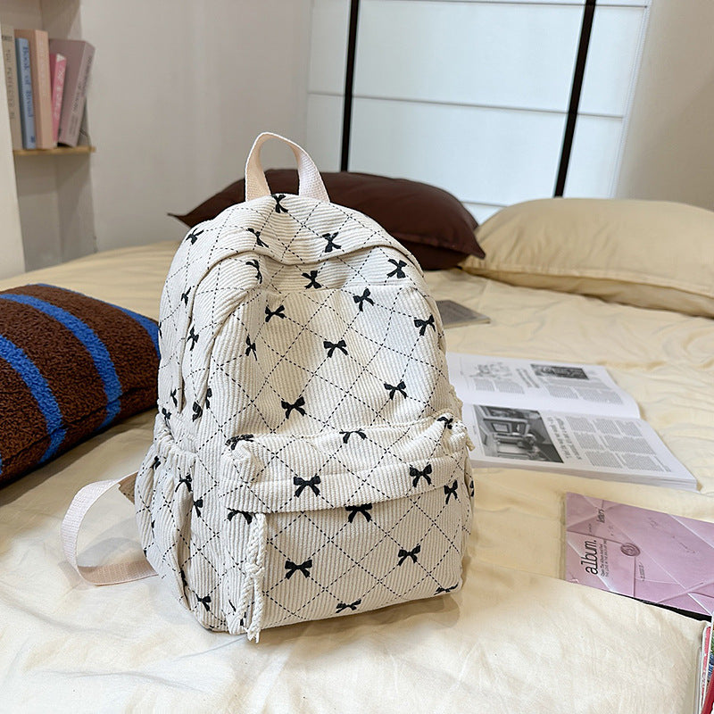 Cute Bow-Patterned Mini Backpack