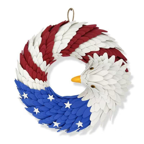Unisex nan layered feather eagle door wreath with star accents Bowlift