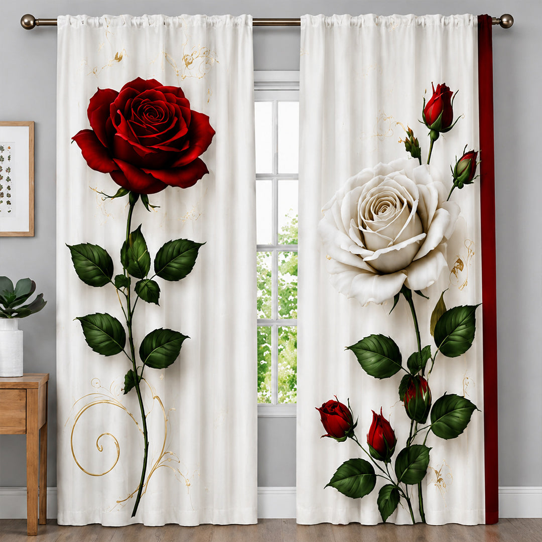 Floral Patterned Window Curtains