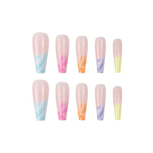 Marbled Acrylic Press-On Nails Bowlift