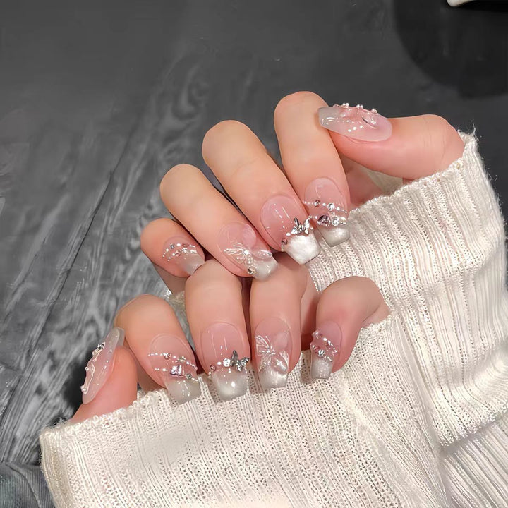 Elegant Decorative Press-On Nail Set Bowlift