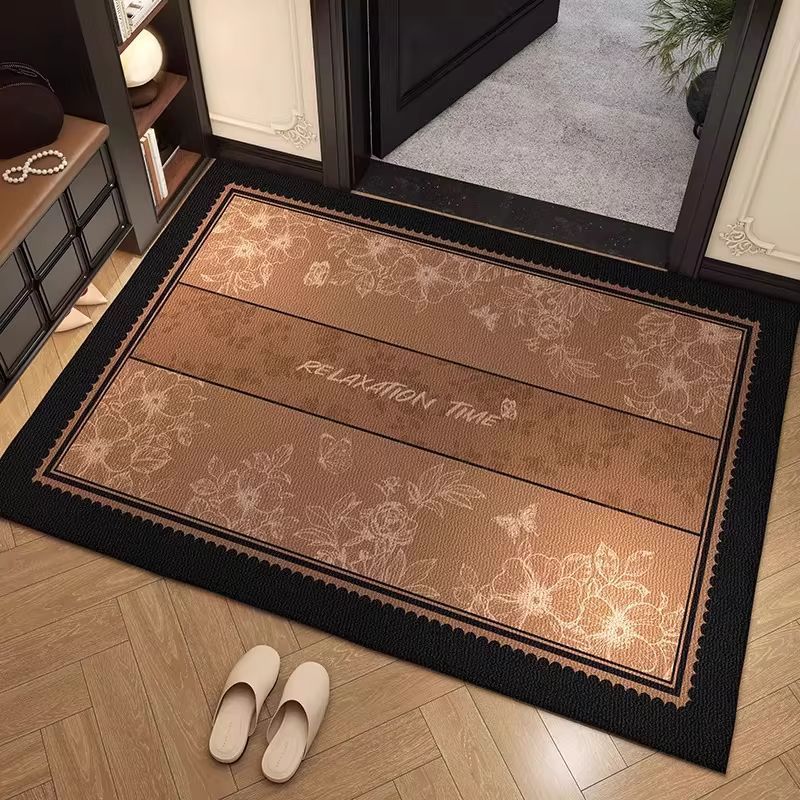 Welcome Mat with Decorative Geometric Border