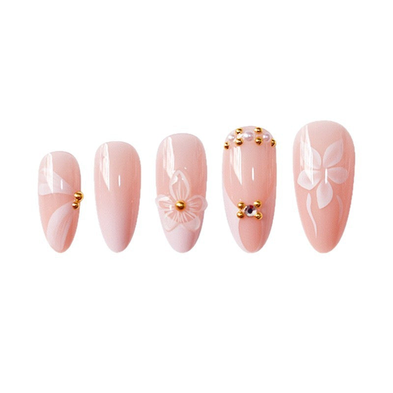 Elegant 3D Floral Nail Art Enhancements Bowlift