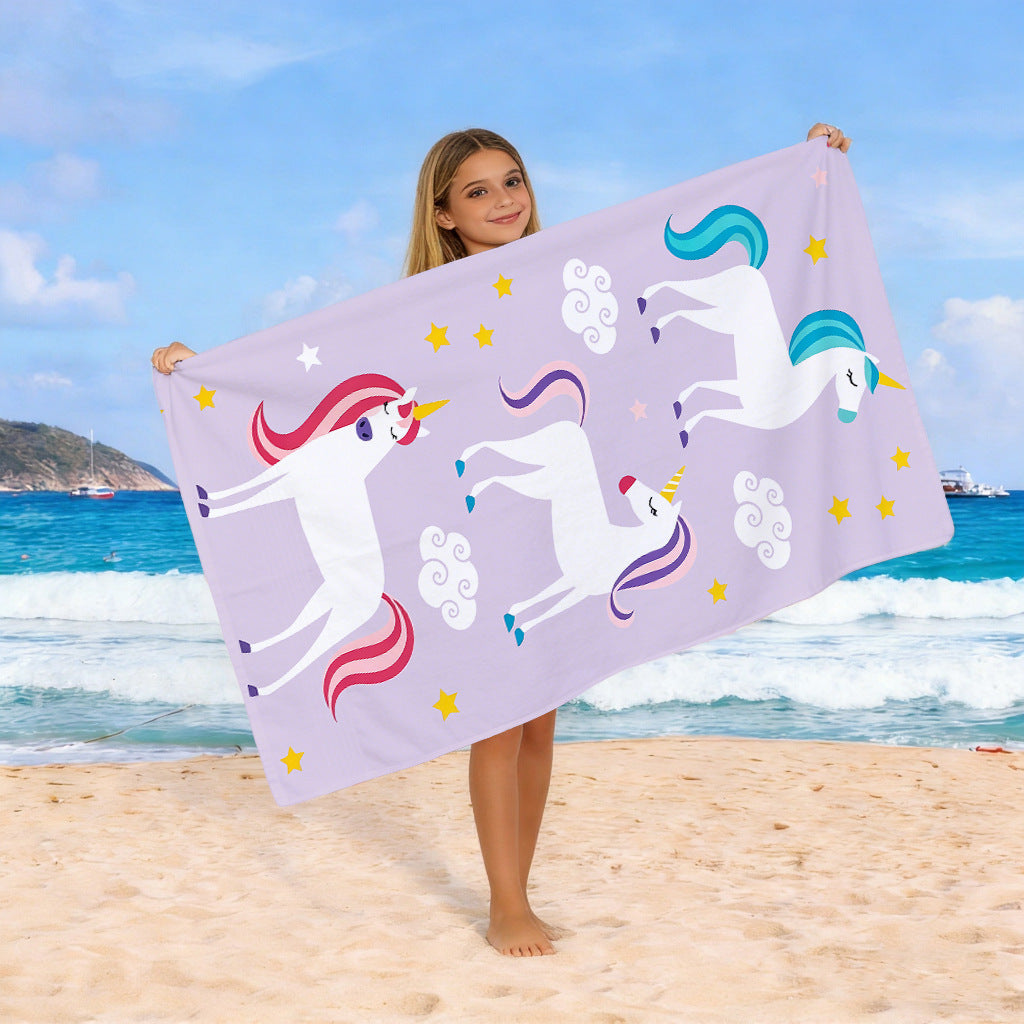 Beach towel with colorful horse motif Bowlift