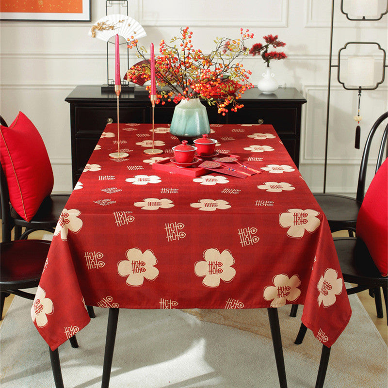 Festive Floral Pattern Table Cover