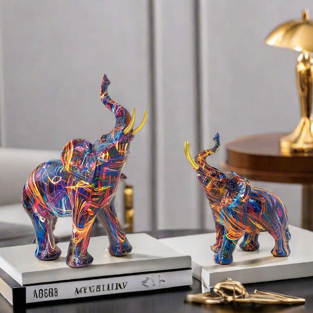 Creative elephant figurine with colorful design Bowlift