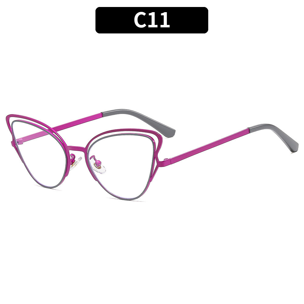 Women's Cat-Eye Sunglasses with Luxurious Metal Frame and High-Quality Gradient Lenses Bowlift