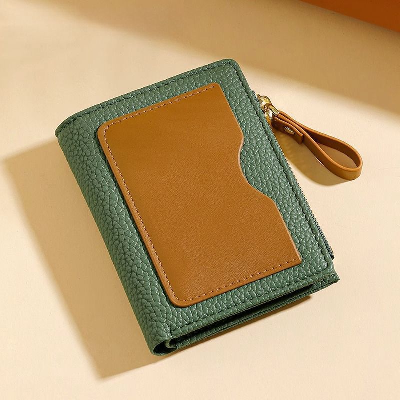 Textured  Leather Zippered Card Holder Bowlift