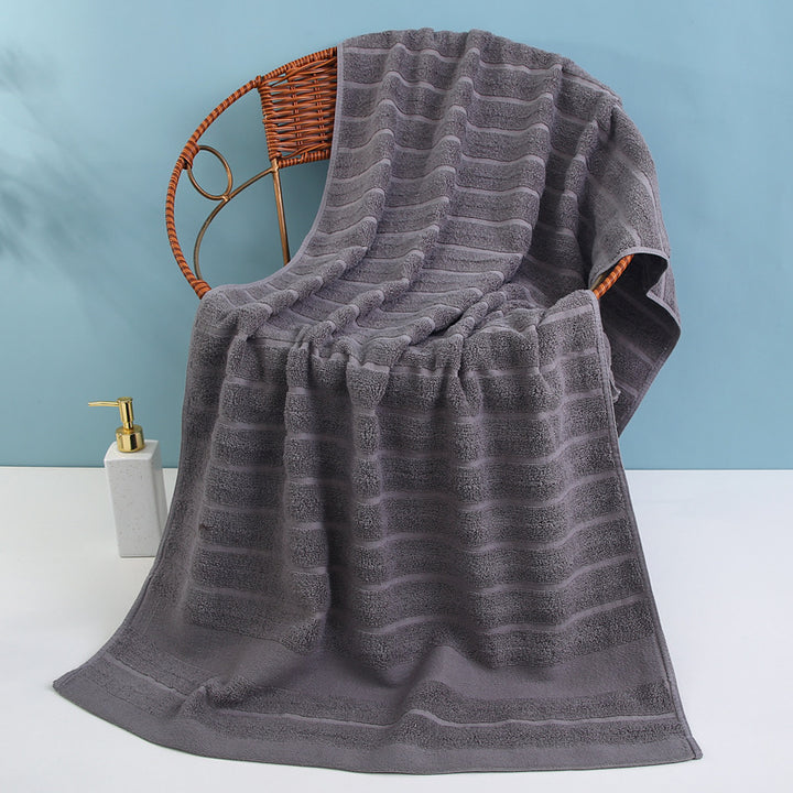 Luxury terry bath towel with elegant striped pattern Bowlift