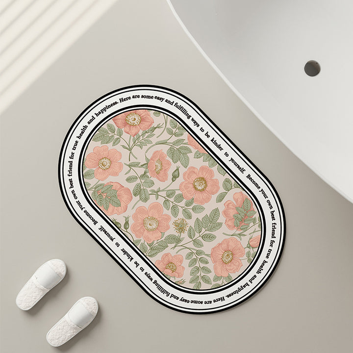 Floral Patterned Bath Mat Bowlift