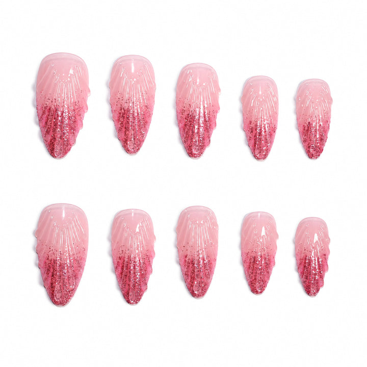 Premium Glitter Artificial Nails Bowlift