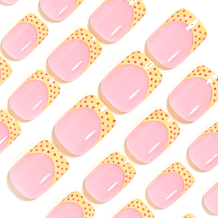 Stylish Polka Dot French Tip Nail Art Set Bowlift
