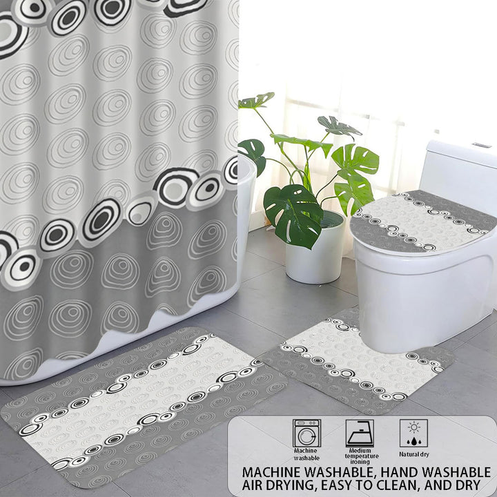 Abstract Design Four-Piece Digital Bathroom Set Bowlift