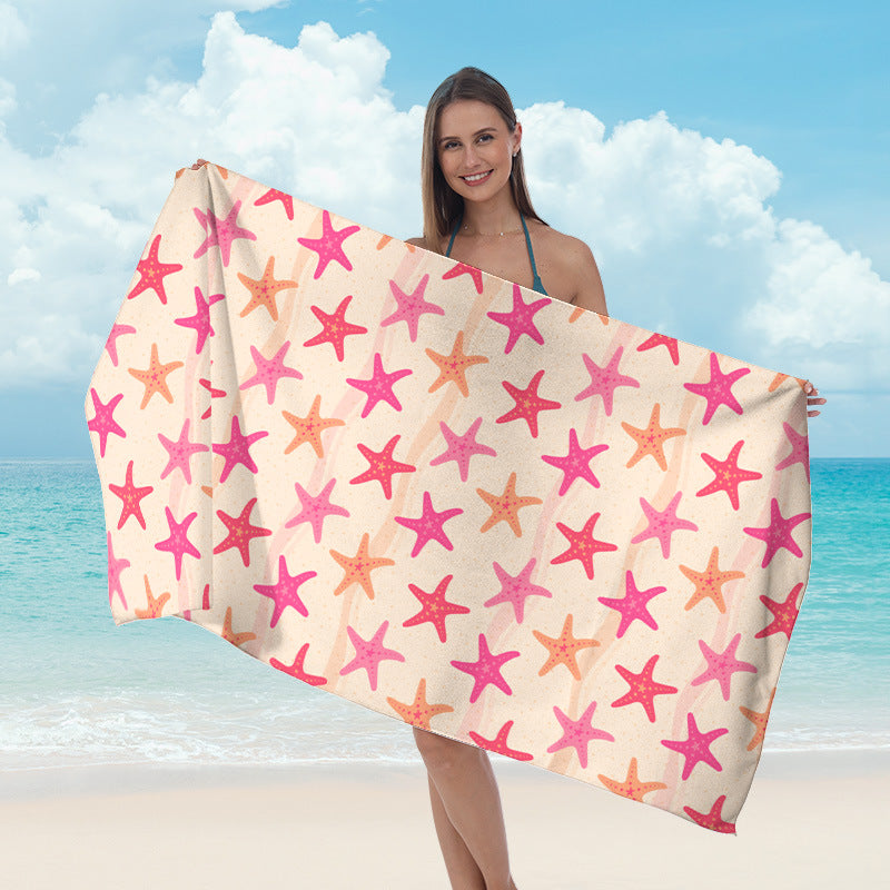 Beach towel with maritime star pattern Bowlift