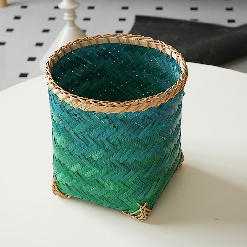 Women's square storage basket made of handwoven natural material Bowlift