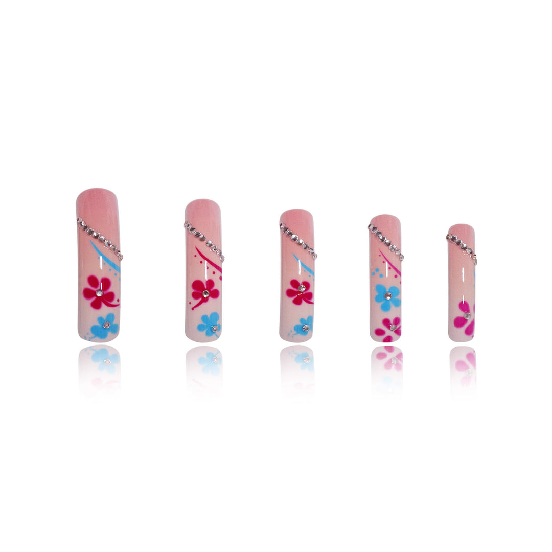 Artfully Designed Floral Press-On Nails Bowlift