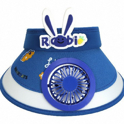 Sun protection with integrated battery fan, adjustable chin strap and cute bunny design Bowlift