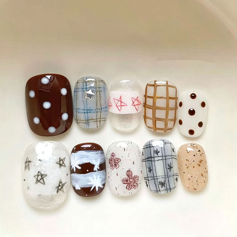Cute Character Press-On Nail Art Set Bowlift