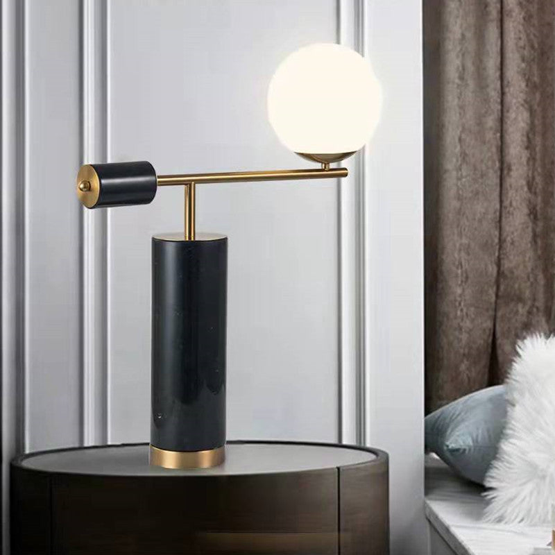 Contemporary Marble Table Lamp with Gold Accents