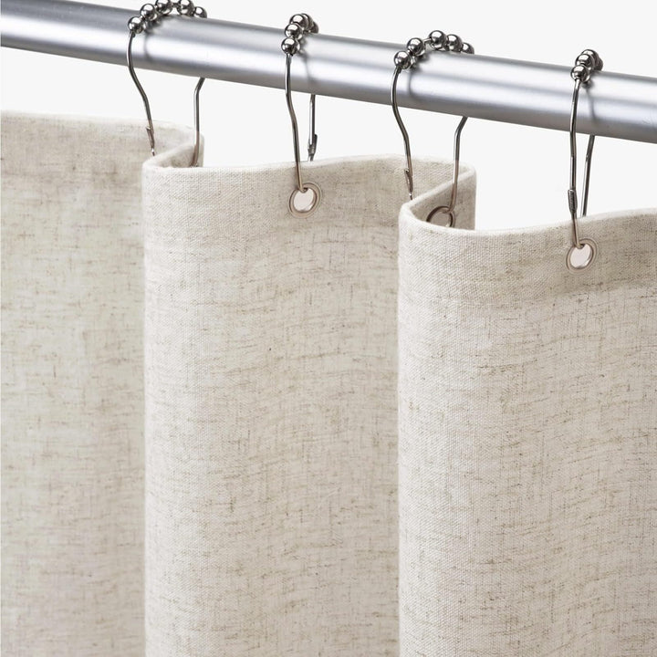 Textured Linen Effect Shower Curtain Bowlift
