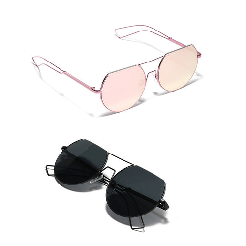 Women's geometric sunglasses with translucent lenses and stylish metal frame Bowlift