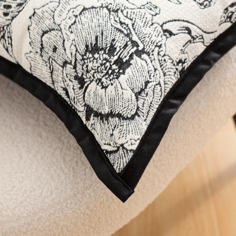 Embroidered Flower Pillow