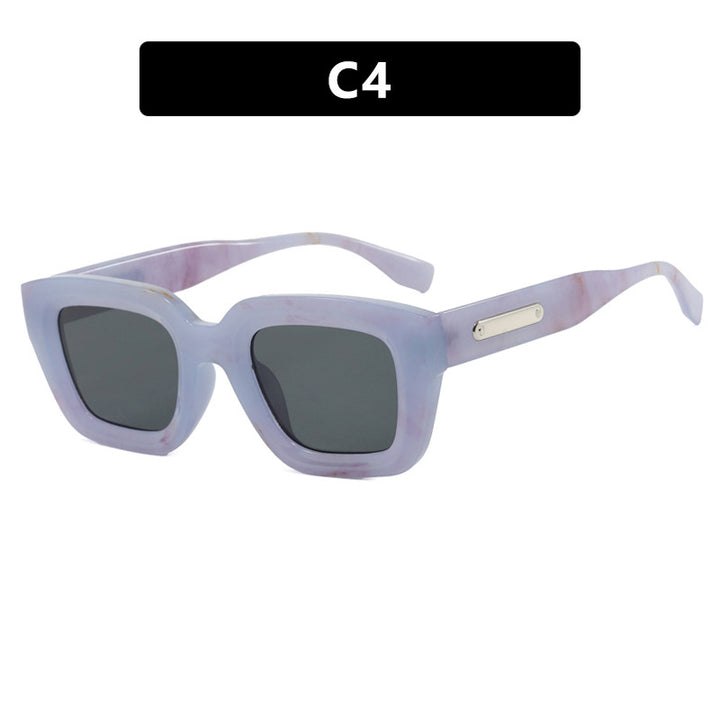 Women's square sunglasses with transparent frame and brown lenses Bowlift