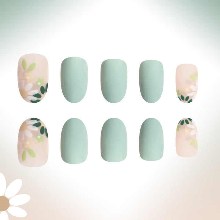 Press-On Floral Nail Art Set Bowlift