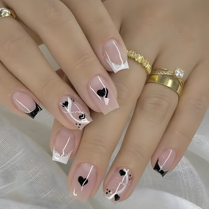 Creative Nail Art Set with Cute Heart Design Bowlift