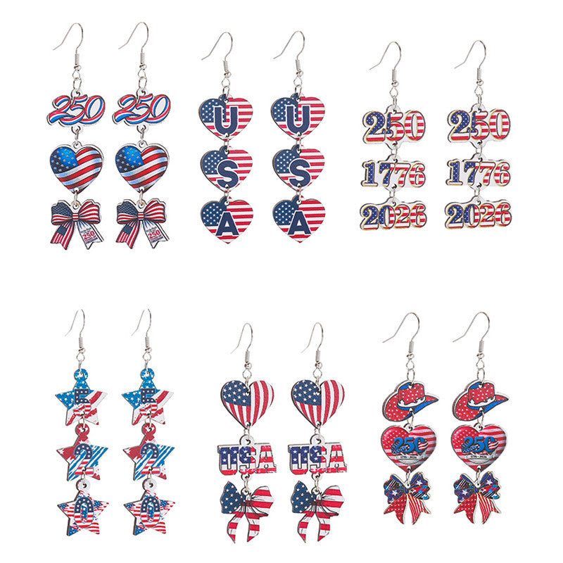 Women take statement earrings with cowboy hat heart and bow pendant Bowlift