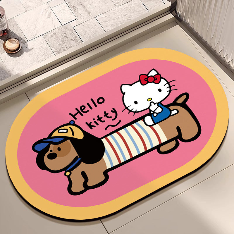 Cute Cartoon Dog Bath Mat Bowlift