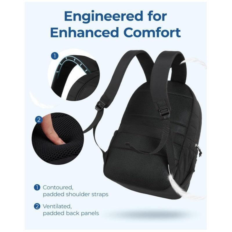 Fashionable backpack with padded interior and multiple compartments Bowlift