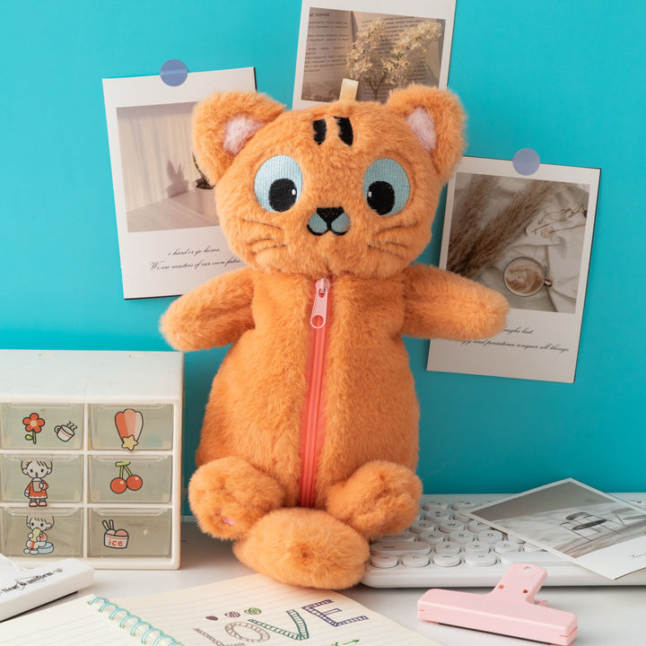 Cute Plush Cat-Themed Pencil Case Bowlift