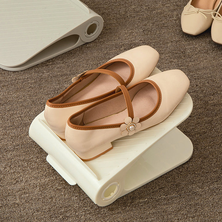 modular stackable space-saving shoe organizer trays Bowlift