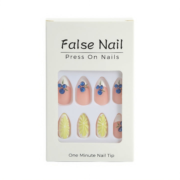 Artificial nails with elegant floral patterns and accents Bowlift