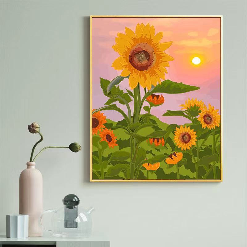 Sunflower-Themed Canvas Art Print Bowlift
