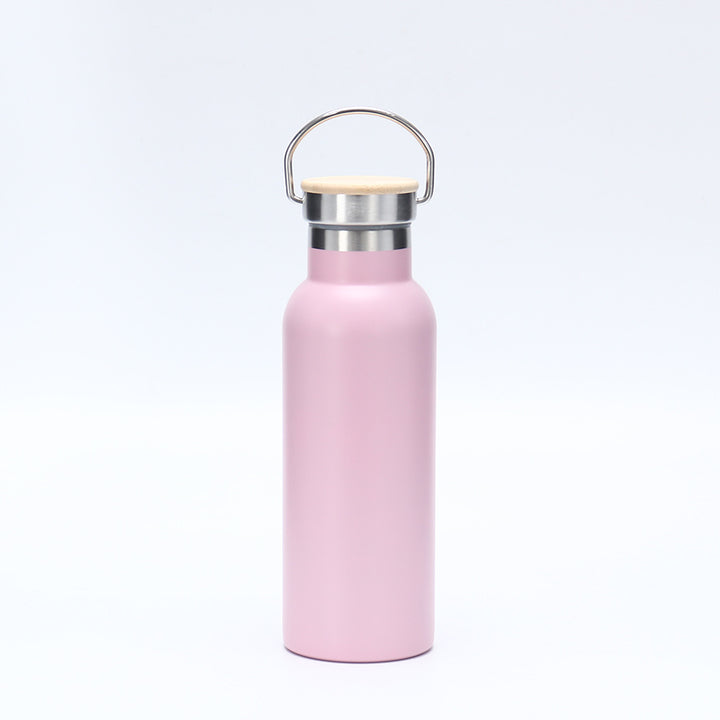 Women's insulated stainless steel drinking bottle with wooden lid Bowlift