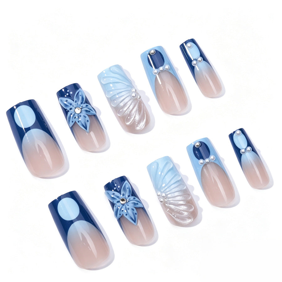 Premium Floral Design Press-On Nails Bowlift