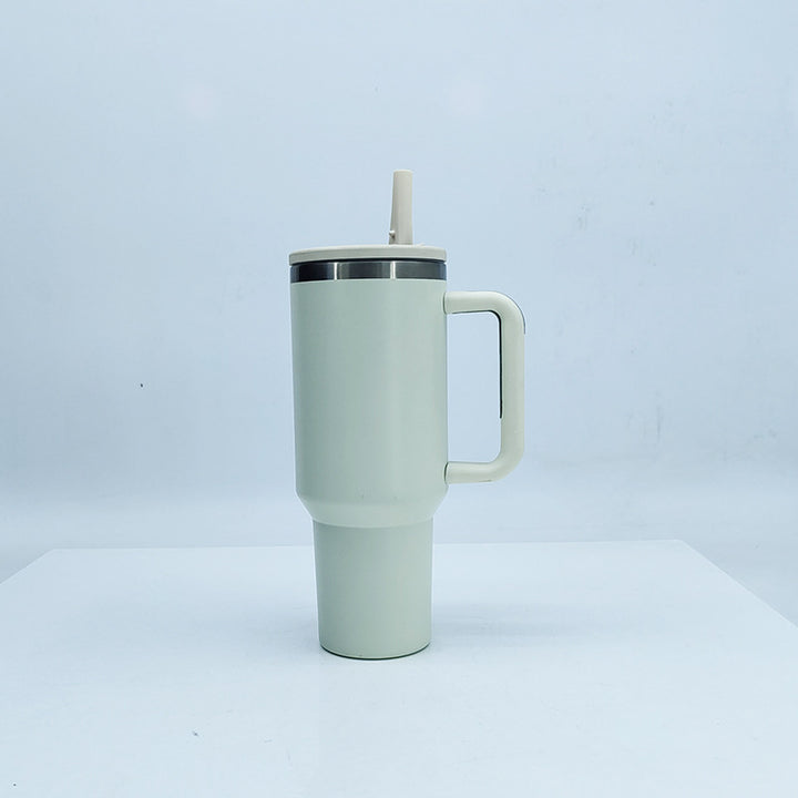 Women's insulated mug with sturdy handle and straw Bowlift