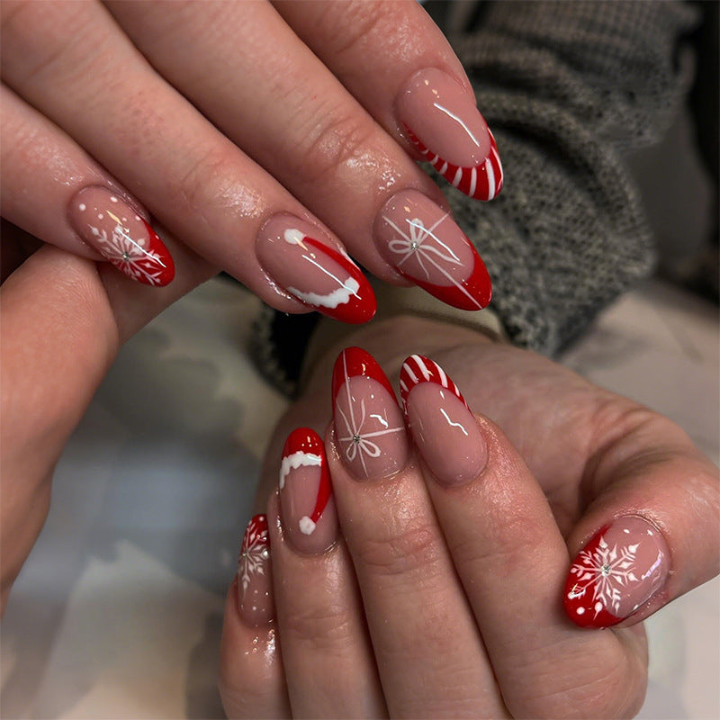 Winter-Themed Press-On Nail Art Set Bowlift