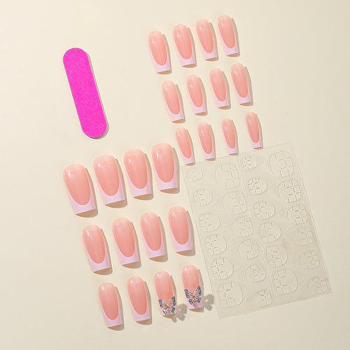 Elegant Long Square Acrylic Nail Extensions Bowlift