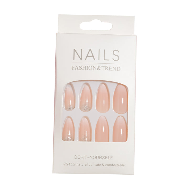 Premium Glossy Almond-Shaped Press-On Nail Tips Set Bowlift