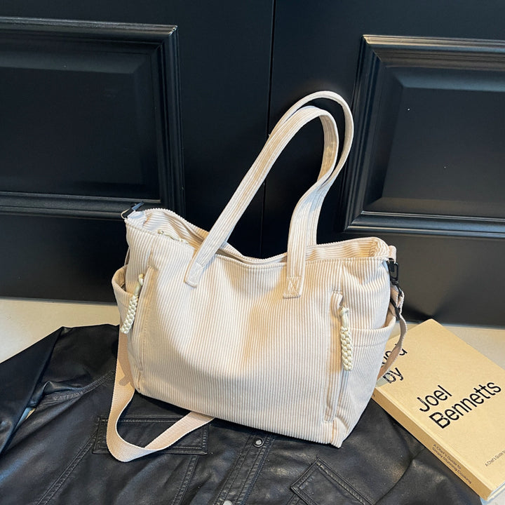 Multi-Pocket Canvas Tote Bag Bowlift