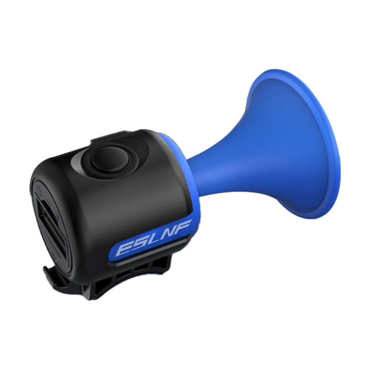 rechargeable high-decibel electric bicycle horn with trumpet-style mount and splash-resistant housing Bowlift